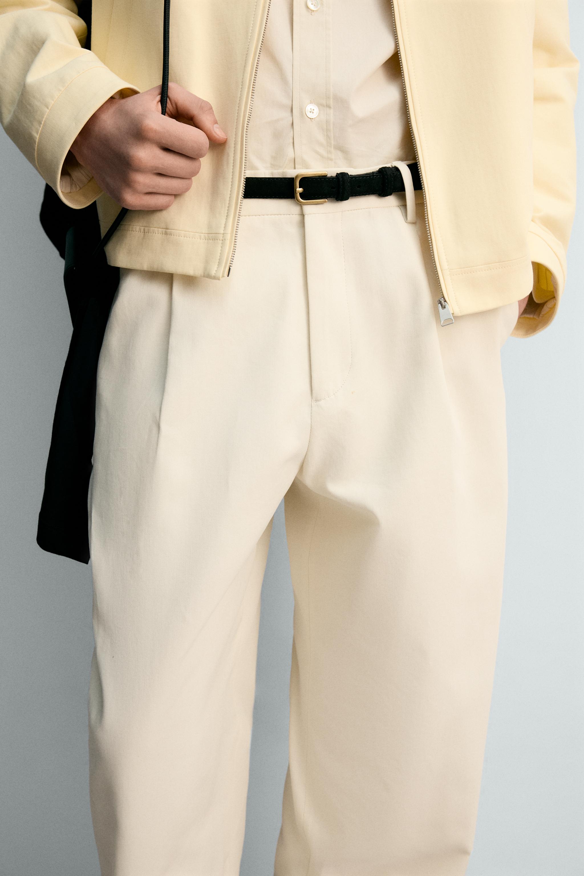 PANTALON STRAIGHT FIT À PLIS